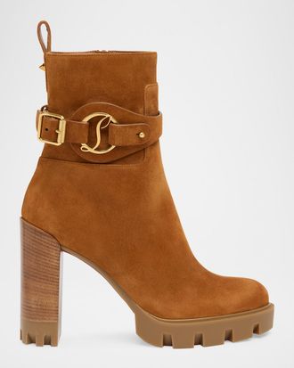 Christian Louboutin 100mm Dianouchette Suede Ankle Boots
