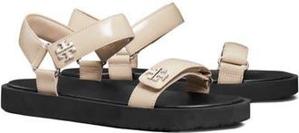 Tory Burch Kira Ankle Strap Sandal in Stone Gray/black/silver at Nordstrom, Size 10.5