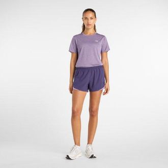 New Balance Donna RC Essential T-Shirt in Viola, Maglia di Poliestere, Taglia XS