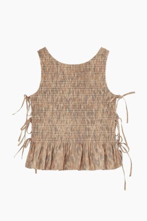 Ganni Burro Smock Top in Printed Stretch - Size 10/12 Organic Cotton