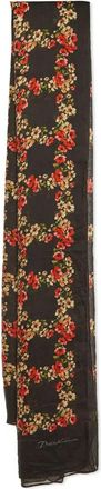 Dolce & Gabbana Foulard in seta a fiori - Nero