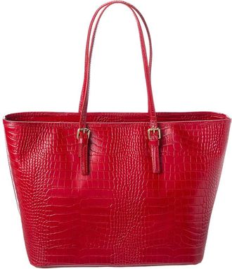 Persaman New York Penny Croc-Embossed Leather Tote