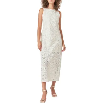 endless rose Sequin Floral Sleeveless Dress in Ivory at Nordstrom, Size Large