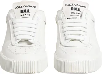 Dolce & Gabbana White Miami Leather Low Top Sneakers Womens Shoes (Pre-Owned)
