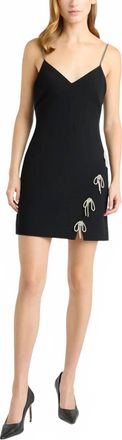 Cinq &agrave; Sept Corded Rhinestone Bow Rella Dress In Black