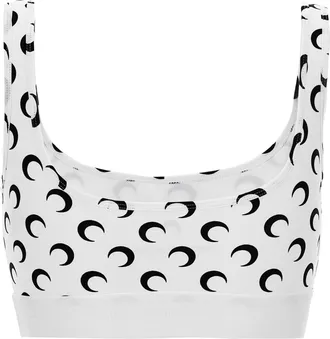 Marine Serre Moon-Print Stretch Jersey Tank Top - White