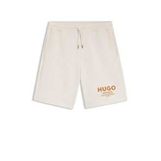 HUGO BOSS Loose-fit shorts in cotton terry with logo print