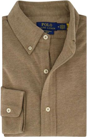 Ralph Lauren Long Sleeve-Knit - Heren - Casual Overhemden - Bruin - XL - Katoen - Overhemden