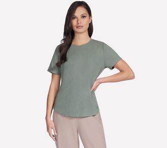 Skechers Funktionsshirt SKECHERS GOWALK LUXE RIB TEE, Damen, Gr. XXL, grau, Obermaterial: 90% Polyester, 10% Elasthan, Shirts Funktionsshirt