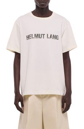 Helmut Lang Check Logo Graphic T-Shirt in Vintage White at Nordstrom, Size Xx-Large
