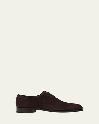 Ferragamo Mens Angiolo Tramezza Suede Oxfords