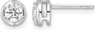 Diamond2Deal 14k White Gold 1/2 ct Lab Grown Diamond Solitaire Stud Earrings VS Clarity, D-E Color