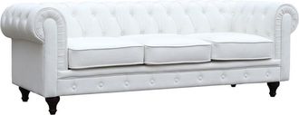 Habitat et Jardin Divano fisso Chesterfield Aliza - 208 x 82 x 70 cm - 3 posti- Bianco
