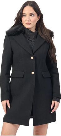 Yes-Zee Zwarte Winterjas - Dames - Mantel - Zwart - XL - Jassen