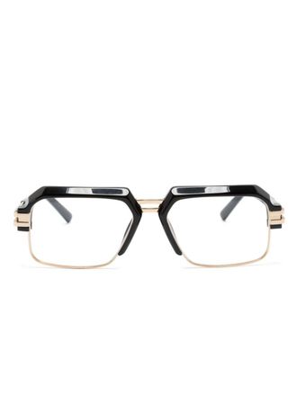 Cazal 6020 rectangle-frame glasses - unisex - Acetate/Metal (Other) - 56 - Black