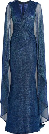 Talbot Runhof Knot-Detail Cape Maxi Dress Size S