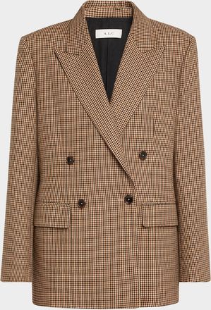 A.L.C. Calla Check Double-Breasted Jacket