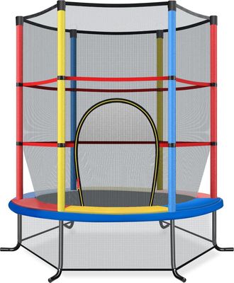 Costway Costway - Cama El&aacute;stica Para Ni&ntilde;os, Trampoli&iacute;n Con Red De Seguridad Y Almohadilla Para Muelles, Estructura En Acero Resistente (coloreado)
