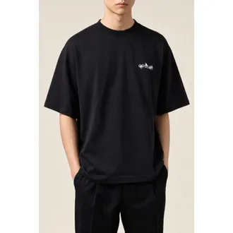 Off-white Mens Black Cotton Oversized Shirt, Size XS