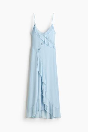 H&M Lace-trimmed Flounced Dress in Light Blue at Nordstrom, Size X-Small