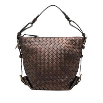 Bottega Veneta Pre-owned Woven Nappa Shoulder Bag - Dames - Pre-owned - Bruin - Maat: ONE Size Leer