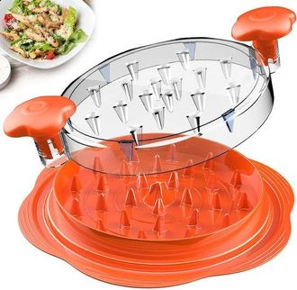 OEM Desmenuzadora De Pollo Grande, Modelo Twister, Tira Antideslizante, Mango Ergon&oacute;mico, Libre De Bpa, Apta Para Cerdo Y Ternera (naranja)