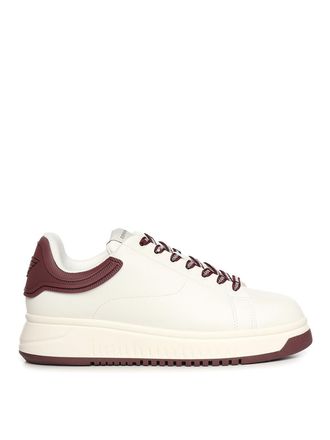 Emporio Armani Leather Sneakers With Logo
