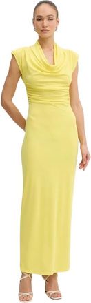Fracomina Maxi-jurk met boothals - Dames - Avondkleed - Geel - L - Polyester - Kleedjes