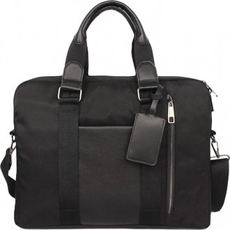 Alfani Mens Faux Trim Organizational Messenger Briefcase In Black