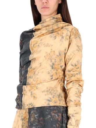 Ganni Ruched Organic Cotton Blouse - Multicolor