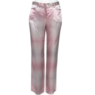 Emporio Armani Pink & Grey Silk Pants