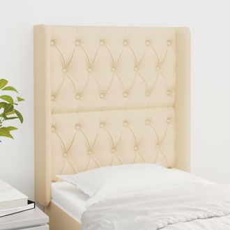 vidaXL Cabecero Con Orejas De Tela Color Crema 83x16x118/128 Cm Vidaxl