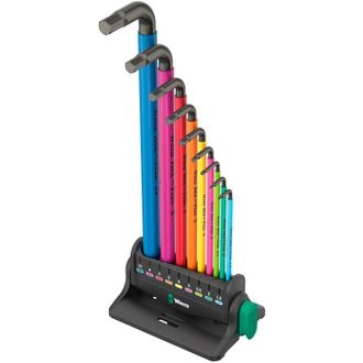 Wera 05133165001 950/9 Hex-plus Multicolour 3 Juego De Llaves Acodadas, M&eacute;tricas, Blacklaser, 12 Piezas - Wera