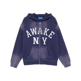 Awake NY Zip-throughs, male, Blue, Size: XL Classic Logo Hoodie