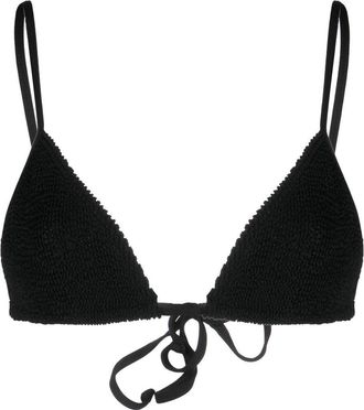 Bond-Eye crinkled bikini top - women - Spandex/Elastane/Recycled Polyamide/Polyamide - One Size - Black