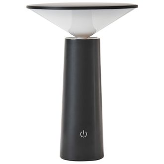 Beliani L&aacute;mpara De Sobremesa Moderna Hierro Interior Exterior Negro Levira