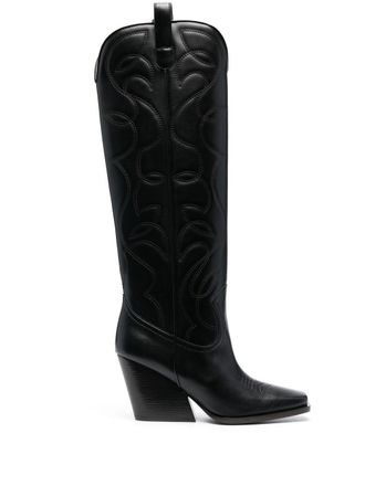 Stella McCartney Kniehoge cowboylaarzen - Zwart