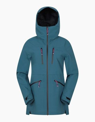 Mountain Warehouse Womens Mountain Warehouse Womens/Ladies Tempest Waterproof 3 Layer Ski Jacket - Blue/Green - Size: 10