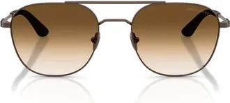 A|X Armani Exchange 54mm Rectangular Sunglasses in Matte Copper /Clear Brown at Nordstrom