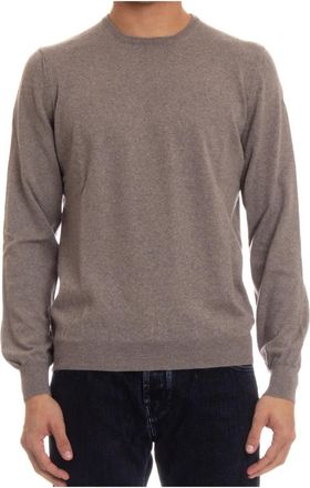 Barba Dove Grey Sweater met elastische banden - Heren - Ronde hals truien - Grijs - 3XL - Wol - Truien & Vesten