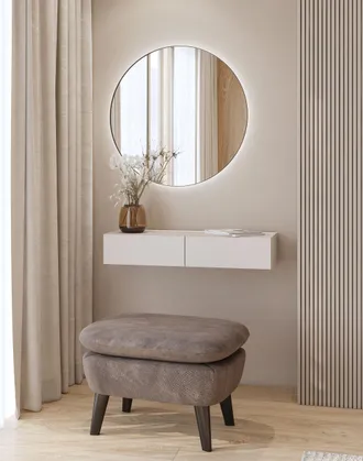 HOME AFFAIRE Schminktisch »Jukon, Breite 90 cm, moderner Schminktisch, hängend, mit 2 Schubladen« ohne Spiegel, Hängende Schminktisch, grifflos