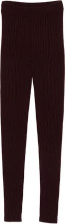 Max Mara ribbed leggings - women - Elastane/Wool/Cashmere/Polyamide - M - Red