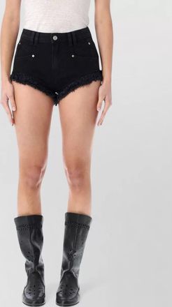 Isabel Marant denim mini shorts double belt loops