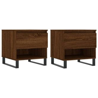 Berkfield Home Coffee Tables 2 pcs Brown Oak 50x46x50 cm Engineered Wood | Size: 50 x 46 x 50 cm