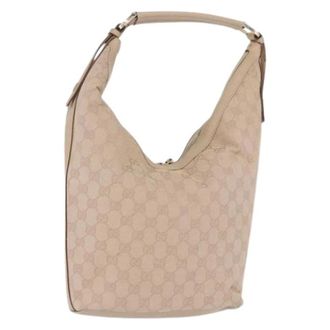 Gucci Pre-owned GG Canvas Schoudertas - Dames - Pre-owned - Beige - Maat: ONE Size Leer