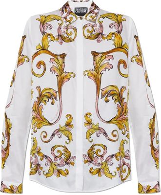Versace Jeans Couture Shirt met Barocco Print - Dames - Overhemden - Wit - M - Overhemden