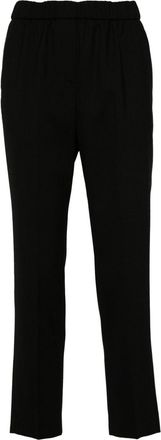 PESERICO cropped trousers - women - Polyester/Spandex/Elastane/Wool/Acetate/Cupro - 44 - Black
