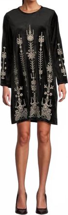 Johnny Was Bounce Velour Kimono Sleeve Dress In Black