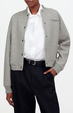 Madewell Knit Bomber Jacket in Hthr Charcoal at Nordstrom Rack, Size Xx-Small