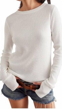 Free People Honey B Crew Neck Top In Ivory
